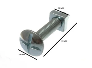 Paquete De 12 Tornillos para Techos Cruz HEAD + Tuercas Cuadradas Zp 8MM By 40MM - Picture 1 of 1