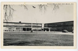Antigua postal Warwich Rhode Island Veterans Memorial Hospital parte posterior dividida - Imagen 1 de 2