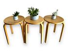 Vintage X 3 Ikea Frosta Stools/Plant Stands Birch Plywood Discontinued Used