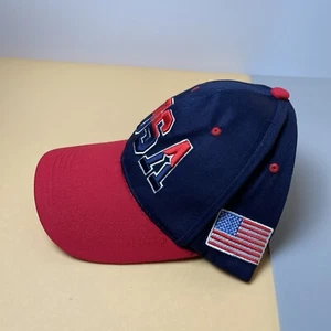 GO USA AMERIKANISCHE FLAGGE AMERIKA VERSTELLBARE BASEBALLKAPPE MÜTZE DUNKELBLAU & ROT - Bild 1 von 5