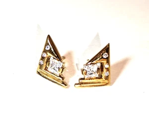Ohrstecker 375 9k GOLD Zirkon 0,5 ct 17 x10x mm elegante feine Stücke - Bild 1 von 11