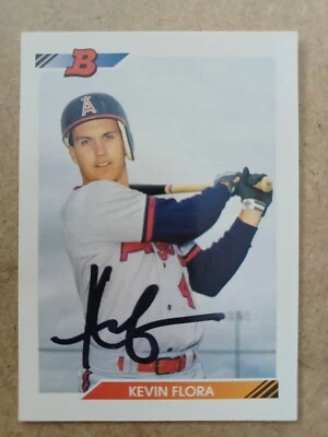 KEVIN FLORA 1992 Bowman #283 autographed signed card ANGELS 92 Auto - Image 1 of 3