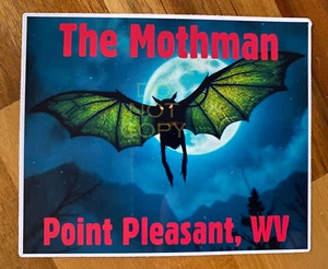 Pegatina Mothman extraíble e impermeable! Monstruo Cryptid Point Pleasant, WV - Imagen 1 de 2
