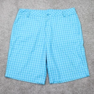 Puma Golf Shorts Mens 36 Blue/White Checkered Bermuda Flat Front w/10" inseam - Picture 1 of 10