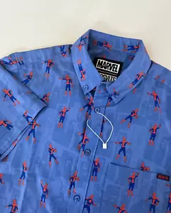 Camisa RSVLTS Spiderman Marvel The Meme Para Hombre Talla XS Kunuflex Azul Manga Corta - Imagen 1 de 7