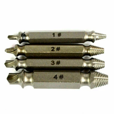 4PCS Set Speed Out Screw Extractor Drill Bits Tool Broken Damaged Bolt Remover - Image 1 of 4