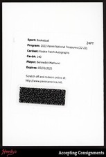 2022-23 National Treasures Bennedict Mathurin ROOKIE PATCH AUTO /99 RPA RC EXCH