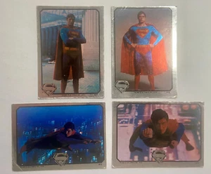1978 Superman the movie 4 card foil silver sticker - Picture 1 of 3