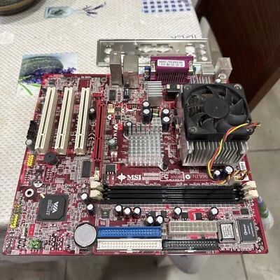 MSI MS-6734 (KM4M) VER 1 MAINBOARD WITH  CPU plus cooler  - Image 1 of 4