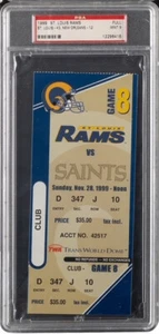St. Louis Rams vs Saints FULL UNBENUTZT CLUB Ticket 28.11.99 PSA MINT 9 1999 LA . - Bild 1 von 1