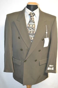 Nuevo con etiquetas Abrigo deportivo Trieste de lana oliva de doble botonadura para hombre talla 40R - Imagen 1 de 9