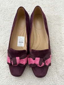 New Talbots Women's Shoes Size 11M Rich Burgundy Stella Bow - Picture 1 of 8