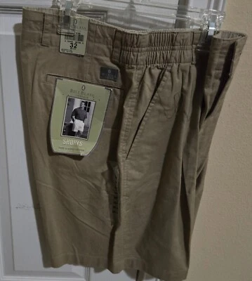 Pantalones cortos chinos plisados Bill Blass vintage para hombre talla 32 tostados--nuevos con etiquetas Foto 1 de 4