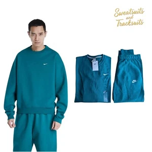 Nike 2 Piece Solo Swoosh Sweatsuit Men's Size L Tracksuit French Terry NEW - Picture 1 of 10
