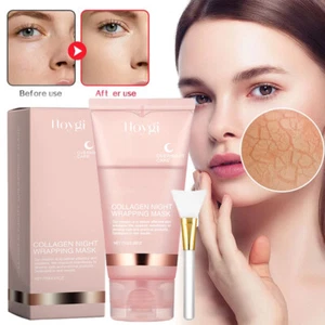 New Collagen Night Wrapping Mask Overnight Wrapping Peel Off Natural Facial Mask - Picture 1 of 17