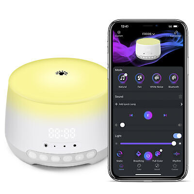 Portable White Noise Machine Baby Sound Machine 7 Colors Night Light App Comtrol • 33.90€