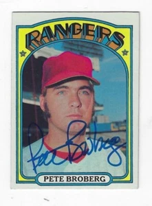 Autographed 1972 Topps PETE BROBERG Texas Rangers card #64 w/ COA  - Picture 1 of 1