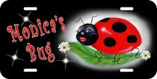 Ladybug Sweetie On Black Black Auto License Plate Personalize Any Name-Text 