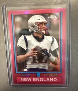 2024 Topps Chrome - 1974 Topps Football Tom Brady #74TF-16 Pink Refractor - Picture 1 of 2