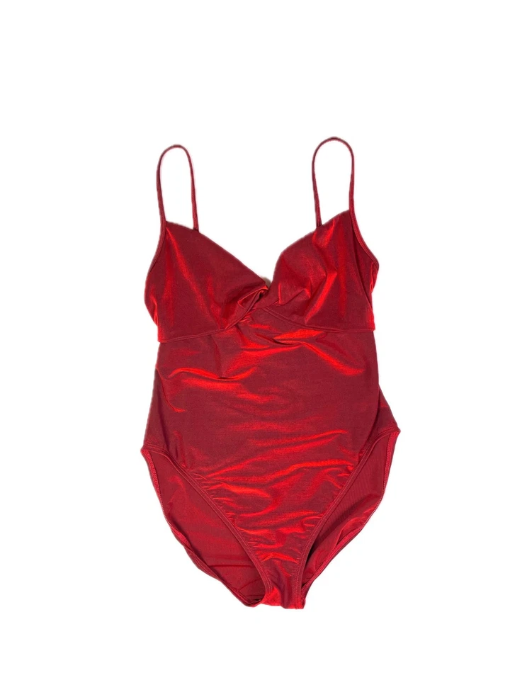 Traje de baño vintage Anne Klein talla 12 de una pieza rojo iridiscente hecho en EE. UU. Foto 1 de 4