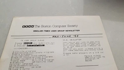 The Boston Computer Society Group May Ju 85 Timex Sinclair ZX81 Book/Magazine AC - Image 1 of 4