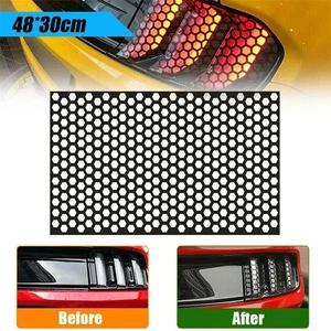 Black Car Rear Tail Light Cover Honeycomb Sticker Tail-lamp Decal Accessories - Picture 1 of 17