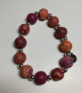 Jilzara Berry Medium Silverball Stretch Polymer Clay Bead Bracelet - Picture 1 of 8