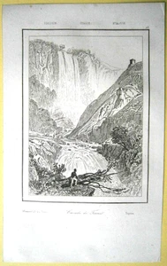 1835 print CASCATA DELLE MARMORE, TERNI, ITALY, #48 - Picture 1 of 1