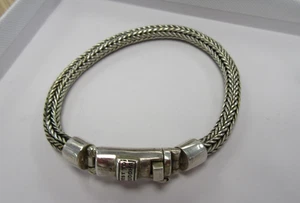 Sterling Silver Rope Weaved Bracelet 925 Best To Buddha 19 cm - Picture 1 of 4