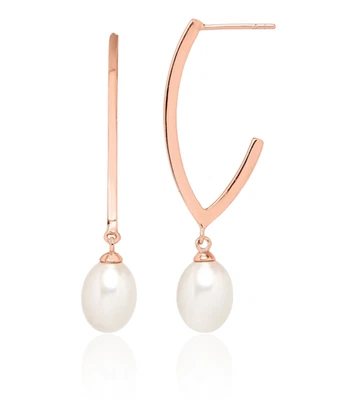 Plata de Ley 925 Tono Rosa Chapado en Oro 18K 8mm Arroz Blanco Agua Dulce... Foto 1 de 4