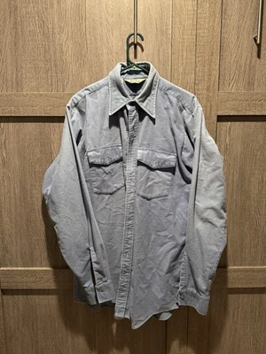 Duxbak Mens L Blue Cotton Button Up Hunting Shirt Outdoor Vintage Long Sleeve - Image 1 of 4
