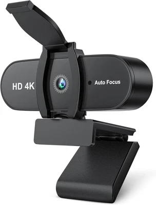 4K Webcam PC Con Microfono Cancellazione Del Rumore, Web Cam Full HD 1080P USB W - Immagine 1 di 4