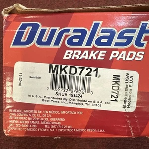 Duralast MKD721 Brake Pads Fits Subaru Impreza Legacy (new open box) - Picture 1 of 5