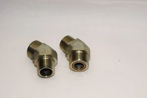 (2) NEU Parker Hyd Fitting Adapter 45 Grad O-Ring Stirnseite Dichtung Lok 3/4" NPT - O Ring - Bild 1 von 12