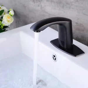 Automatic Basin Faucet Hand Sensor Touch Sink Mixer Brass Tap & Cover Plate - Picture 1 of 9