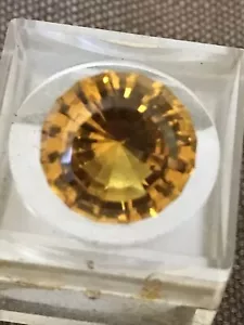 Sapphire - Imitation - 15mm - 14.16 ct - Round - Honey - Gem - Loose - Stone - Picture 1 of 5