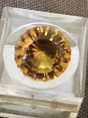 Zafiro - Imitación - 15 mm - 14,16 quilates - Redondo - Miel - Gema - Suelto - Piedra Foto 1 de 4