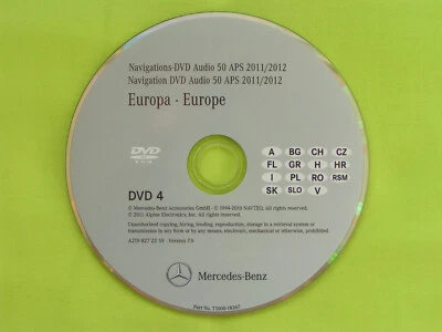 DVD NAVIGATION MERCEDES BENZ AUDIO 50 APS OSTEUROPA 2012 A B CLS E GL M R NTG2.5 - Bild 1 von 2