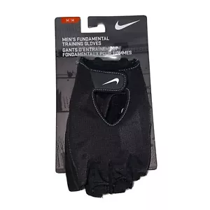 Nike Men’s Fundamental Training Workout Fitness Gloves Black/White Size Medium - Picture 1 of 2