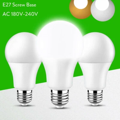 E27 Vis LED Globe Ampoule Lampe Lumière 3W 9W 18W 20W Cool Warm White 220V 240V - Photo 1/4