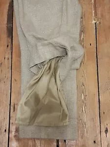 Womens Linea wide leg crop dress pant trousers gold /cream linen size 10 new - Picture 1 of 12