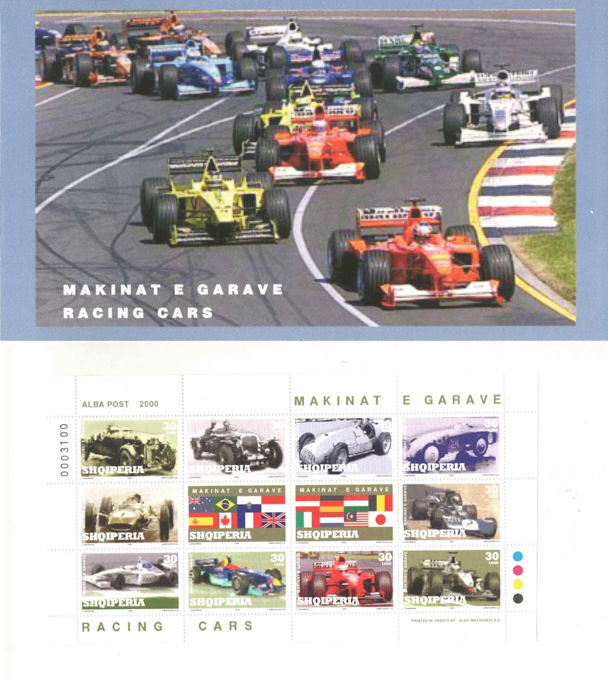 Albania 2000. Formula 1  Auto racing BOOKLET set MNH (**) Michel: 2740-2749 - Image 1 of 1