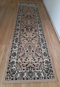 NEW BEIGE TRADITIONAL PERSIAN DESIGN FLOOR HALL HALLWAY RUNNER RUG 80X300CM - Picture 1 of 6