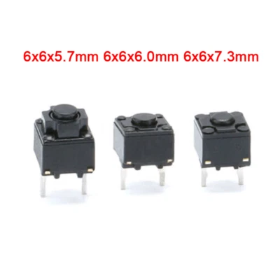 6x6x5.7mm 6x6x6.0mm 6x6x7.3mm Tact Switch Mouse Micro Switch Push Button Switch - Image 1 of 4