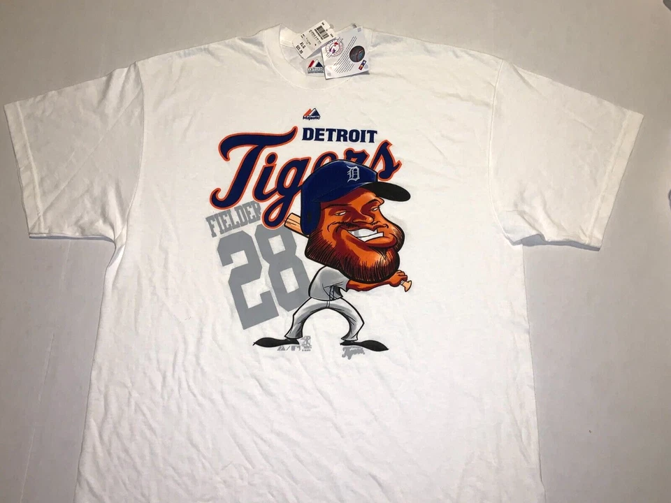 Camiseta Prince Fielder Detroit Tigers #28 Barbuda Sonriente Caricatura ¡Nueva! XL Foto 1 de 1
