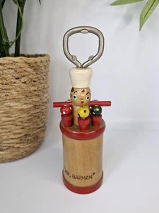 Set bastoncini da cocktail vintage ""Mr Barman"" in legno cavatappi dipinti a mano realizzati in... - Foto 1 di 8
