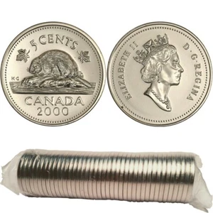 Canada 2000 (No P) 5 Cent Nickel Coin UNC From Original Roll Queen Elizabeth II - Picture 1 of 1
