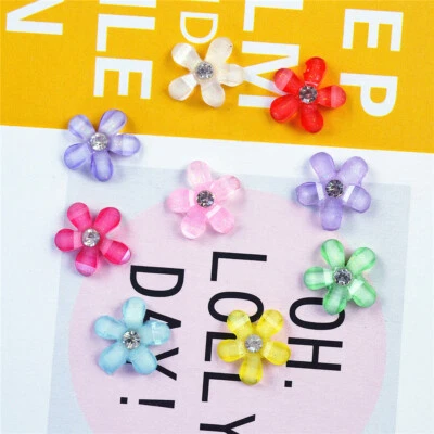 40pcs Resin Tiny Flowers Flatback Embellishments Nail Art Craft Decorations 10mm - Image 1 of 4