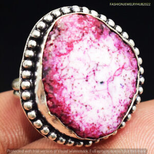 Quartz Druzy Gemstone Ethnic Handmade Ring Jewelry US Size- 7.25 FRS-6358