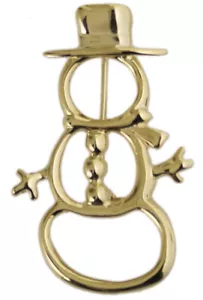 Gold Tone Snowman Christmas Brooch Pin - Bild 1 von 1